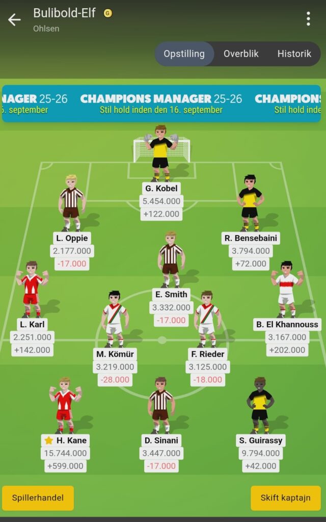 Bundes Manager runde 5, holdet.dk